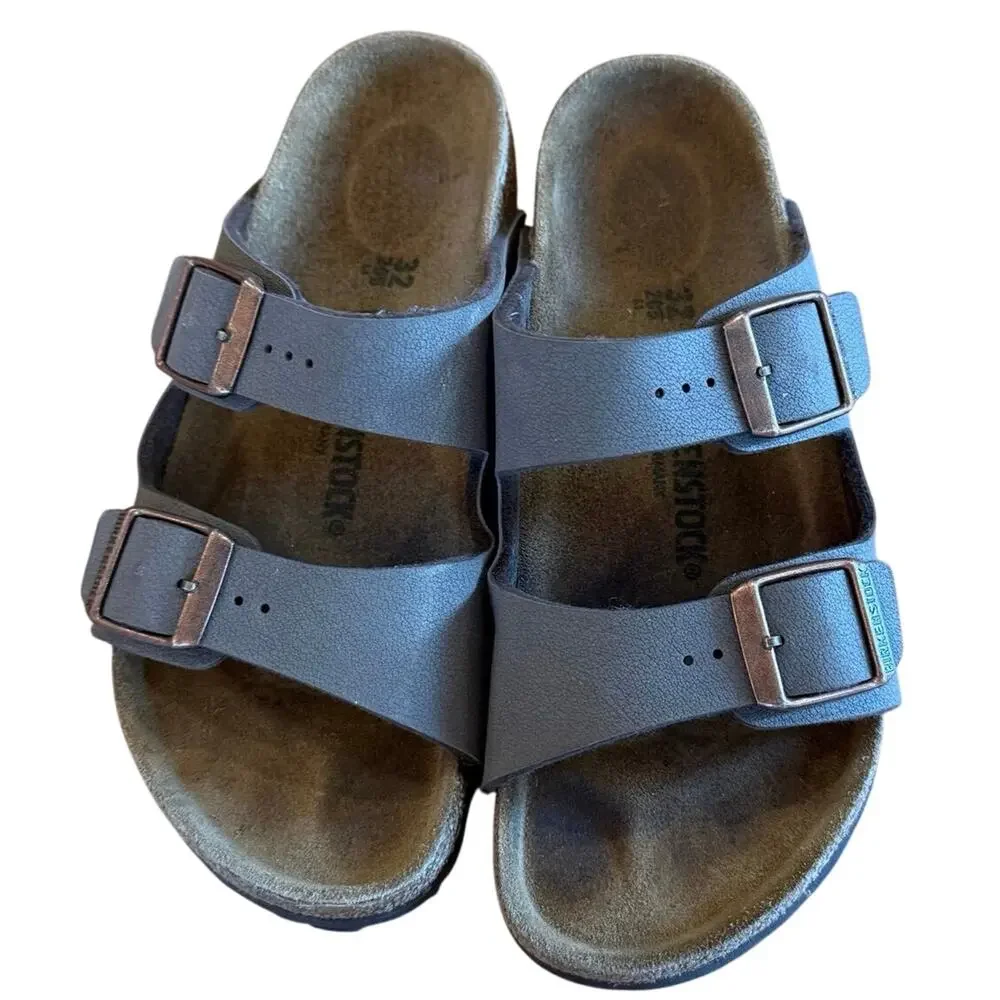 Birkenstock Arizona Kids Dual Strap Mocha Slip On Shoes Sandals Size 32 / 1-1.5